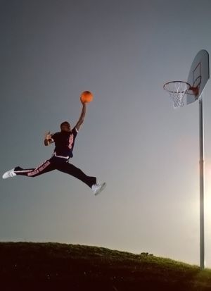 Athlete Michael Jordan's iconic Just do it, Nike photograph.